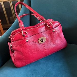 Coach Red Pebble Penelope Leather Satchel Shoulder Bag H1173-F16529